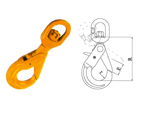 G80 swivel self-locking hook
